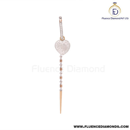 Premier Sui Dhhaga chandelier Heart shape Earrings: Real Gold with Diamond inside Carbon Glass